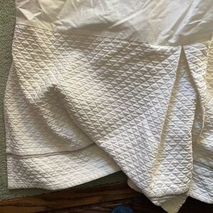 Restoration Hardware Vintage-washed Diamond MATELASSÉ Crib Skirt Gray